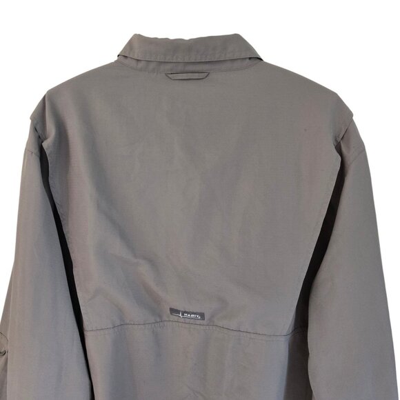 Habit Mens Solar Factor Long Sleeve Fishing Hiking Shirt Vented Grey Brown 2XL - Picture 6 of 14